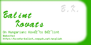 balint kovats business card